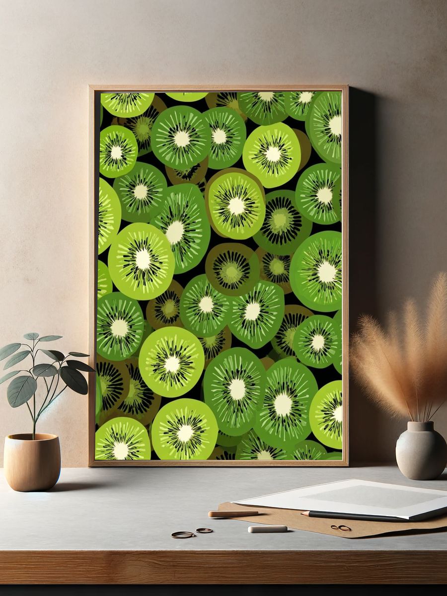 Kiwi Fruit Pattern Poster. — room view 2