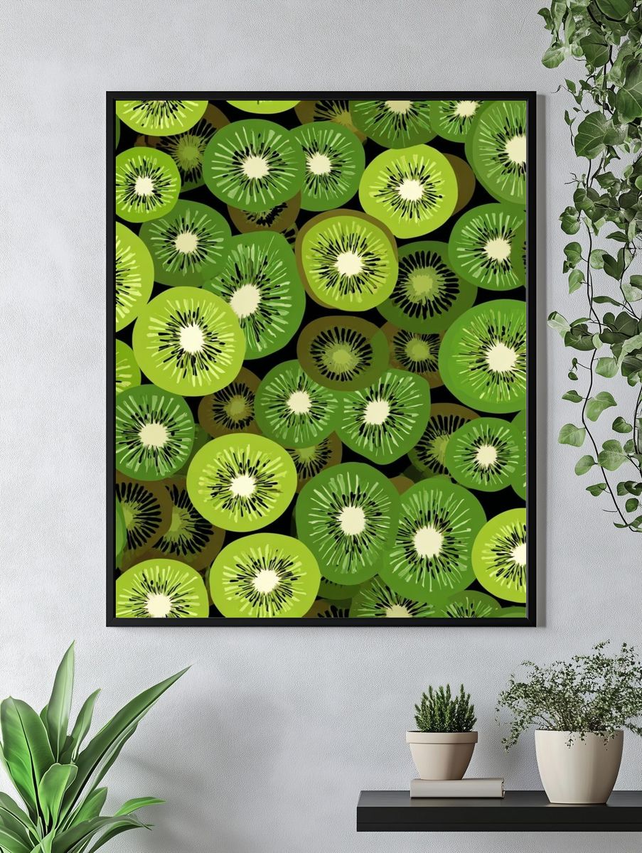 Kiwi Fruit Pattern Poster. — room view 4