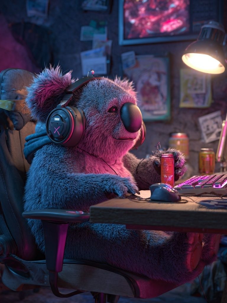Gaming Koala — Digital Art Print. poster detail