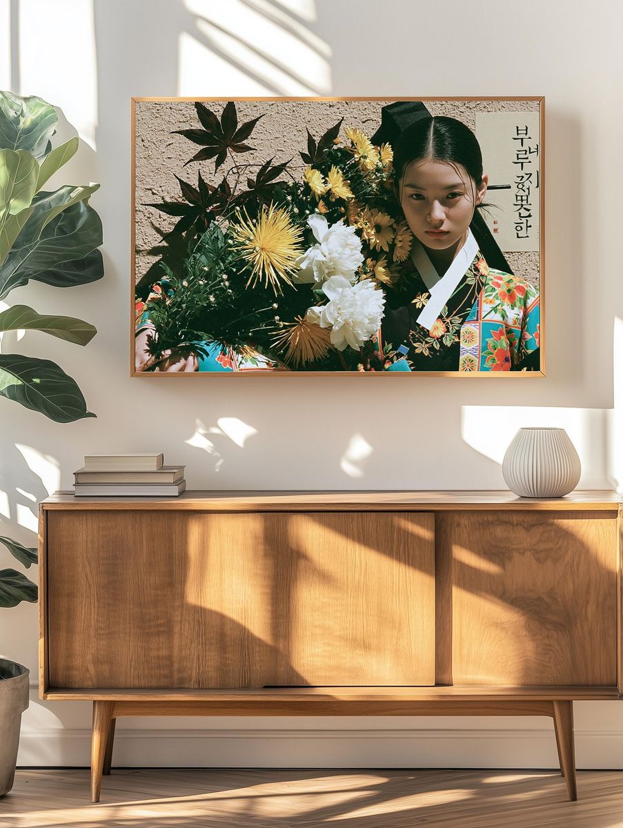 Korean Hanbok Portrait Print. — room view 3