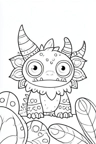Cute Dragon Coloring Poster. poster detail