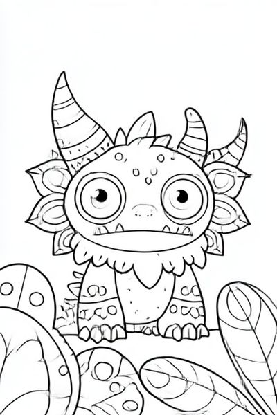 Cute Dragon Coloring Poster.