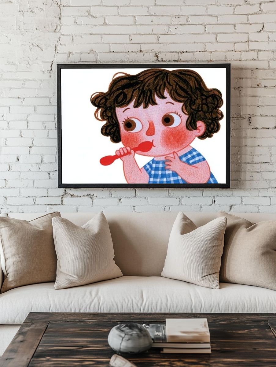 Curious Child Illustration Poster. — room view 1