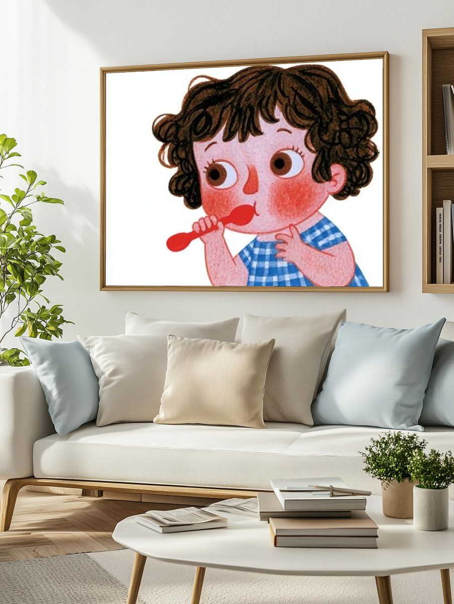 Curious Child Illustration Poster. — room view 2