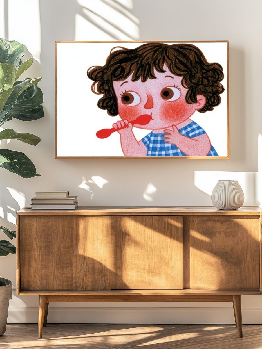 Curious Child Illustration Poster. — room view 3