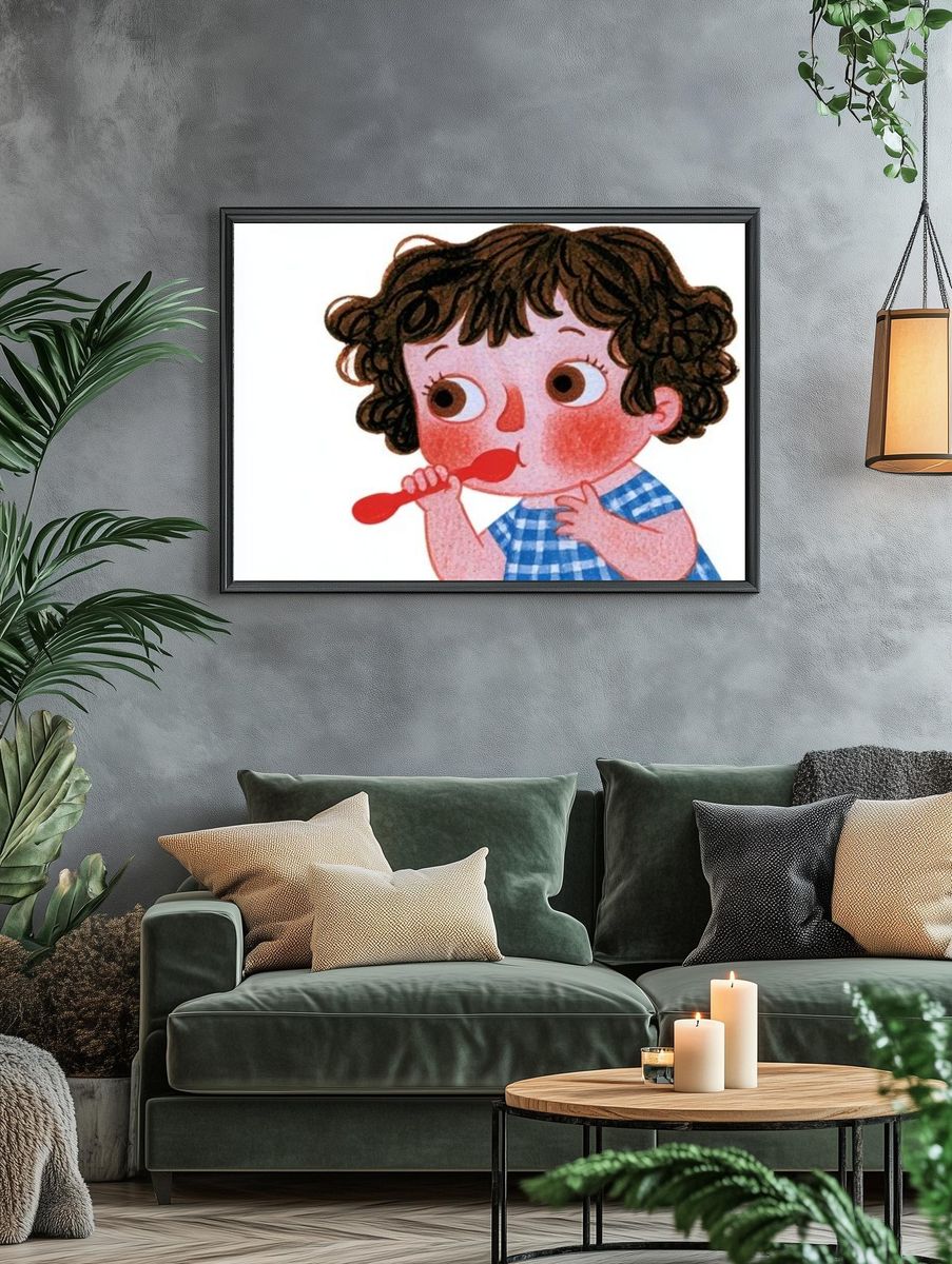 Curious Child Illustration Poster. — room view 4
