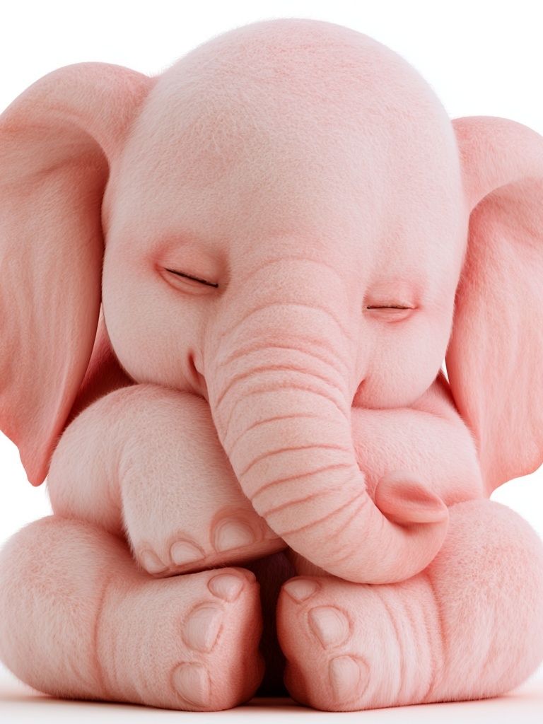 Sleeping Pink Elephant Illustration Poster. poster — kids art