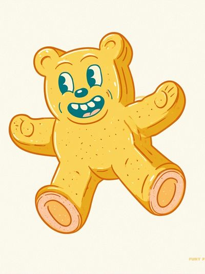 Cute Teddy Bear Cartoon Poster.