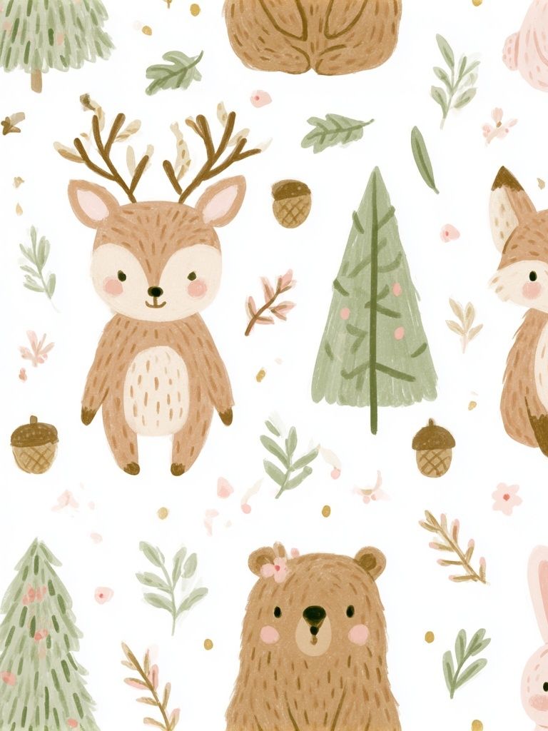 Woodland Animals Nursery Print. poster — kids art