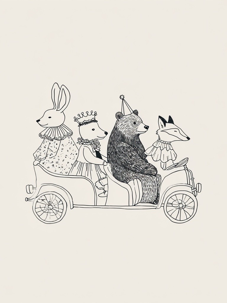 Animal Parade — Illustration Print. poster — illustration art