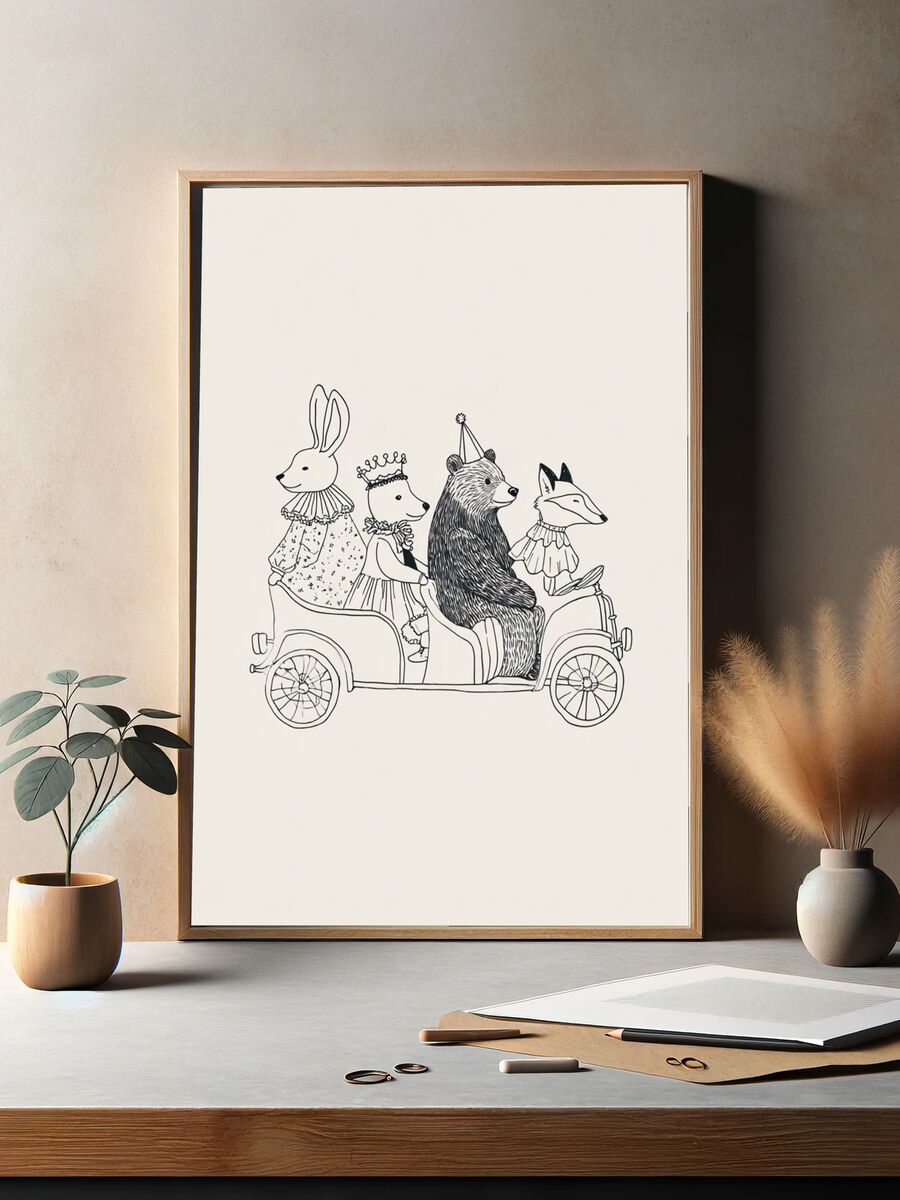Animal Parade — Illustration Print. — room view 2
