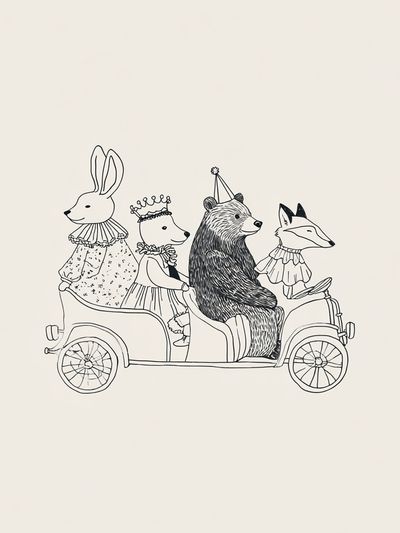 Animal Parade — Illustration Print. poster