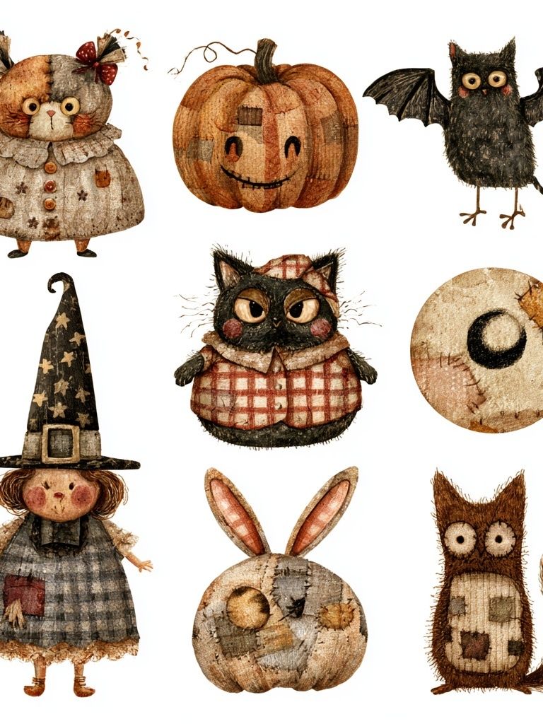 Halloween Woodland Characters Illustration Poster. poster — kids art