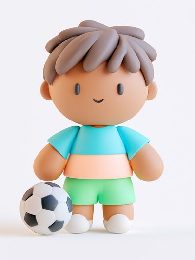 Cute Soccer Kid Illustration Poster.