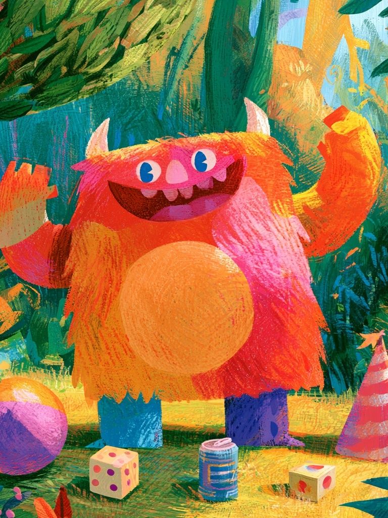 Playful Monster Jungle Poster. poster — kids art