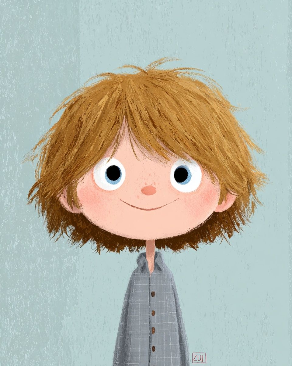 Happy Boy Illustration Poster. poster — illustration art