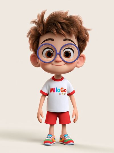 MiloGo Learn Boy Illustration Poster.