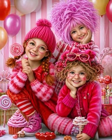 Pink Candy Kids Illustration Poster. poster — kids art