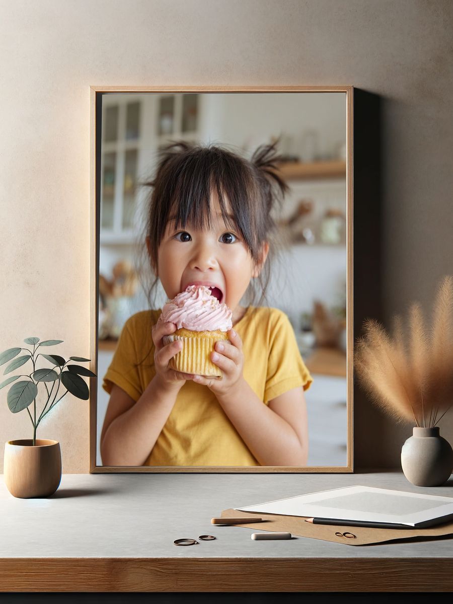 Delicious Cupcake — Kids Photography Print. — room view 2