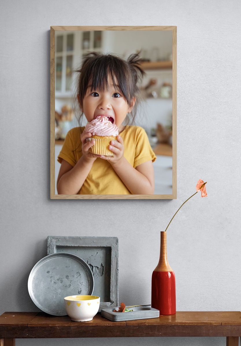 Delicious Cupcake — Kids Photography Print. — room view 3