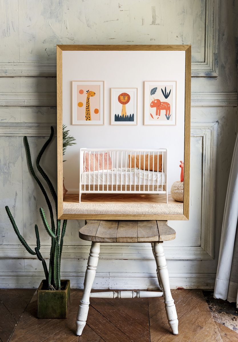 Safari Nursery Animal Print Poster. room preview