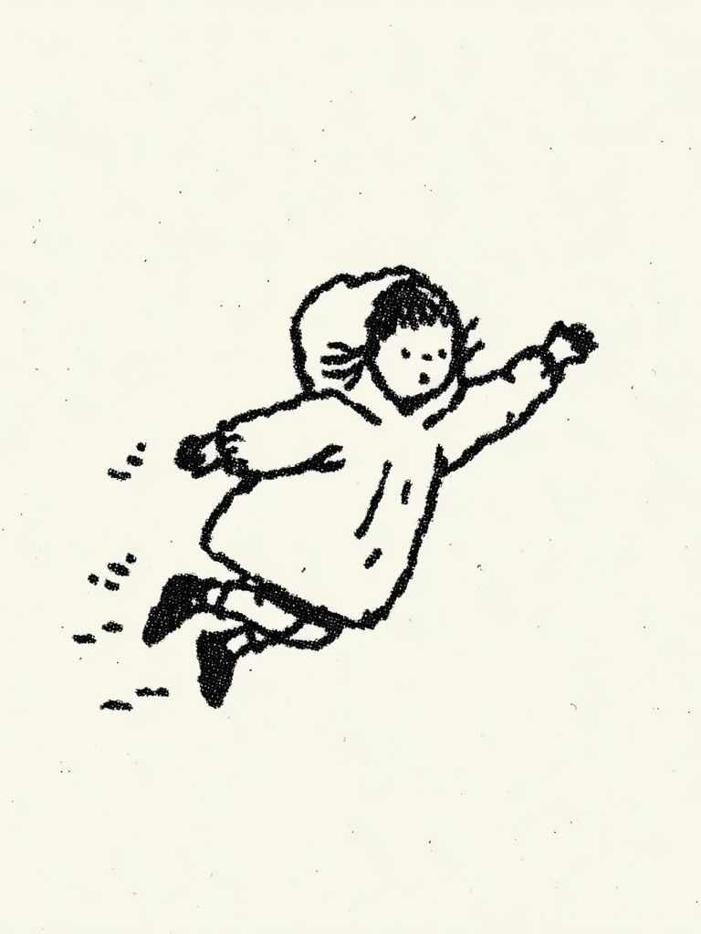 Child in Snow — Illustration Print. poster — illustration art