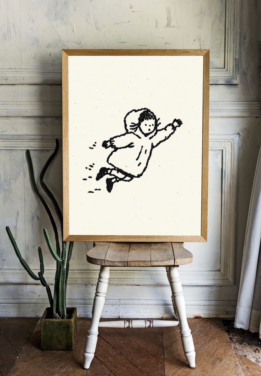 Child in Snow — Illustration Print. — room view 1