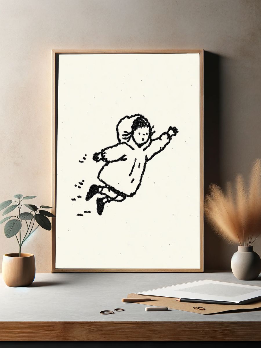 Child in Snow — Illustration Print. — room view 2