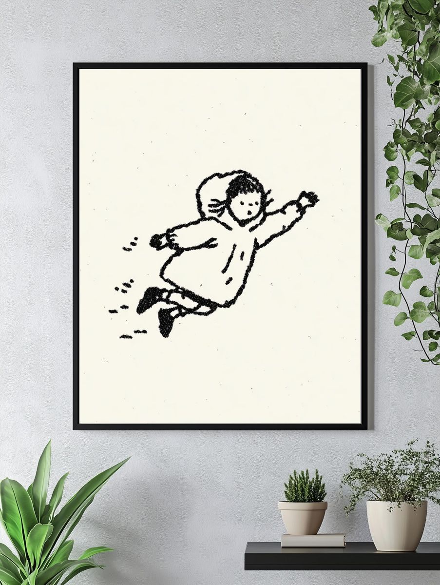 Child in Snow — Illustration Print. — room view 4