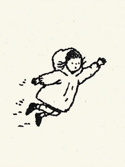 Child in Snow — Illustration Print. poster