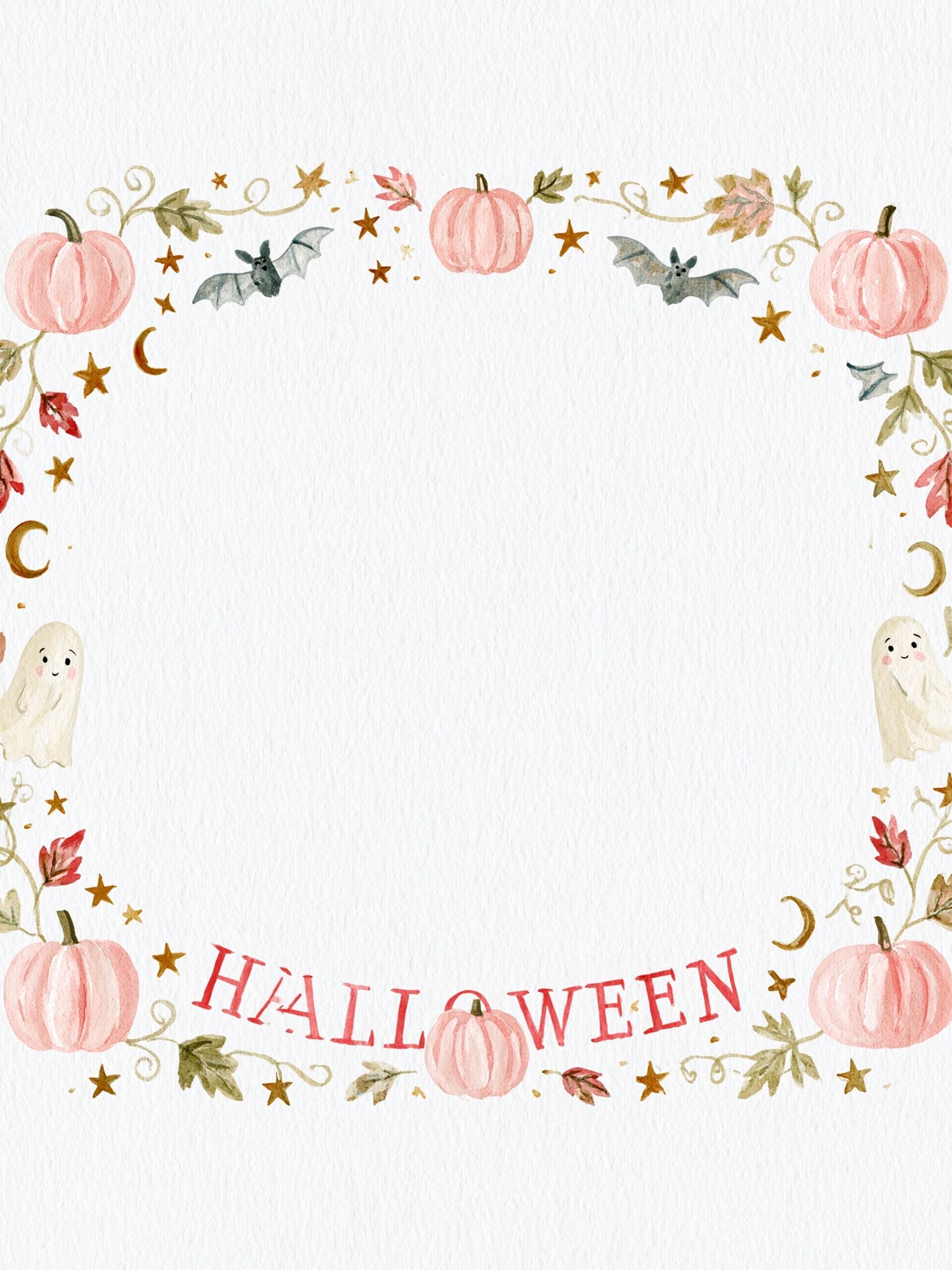 Halloween Watercolor Wreath Poster. poster detail