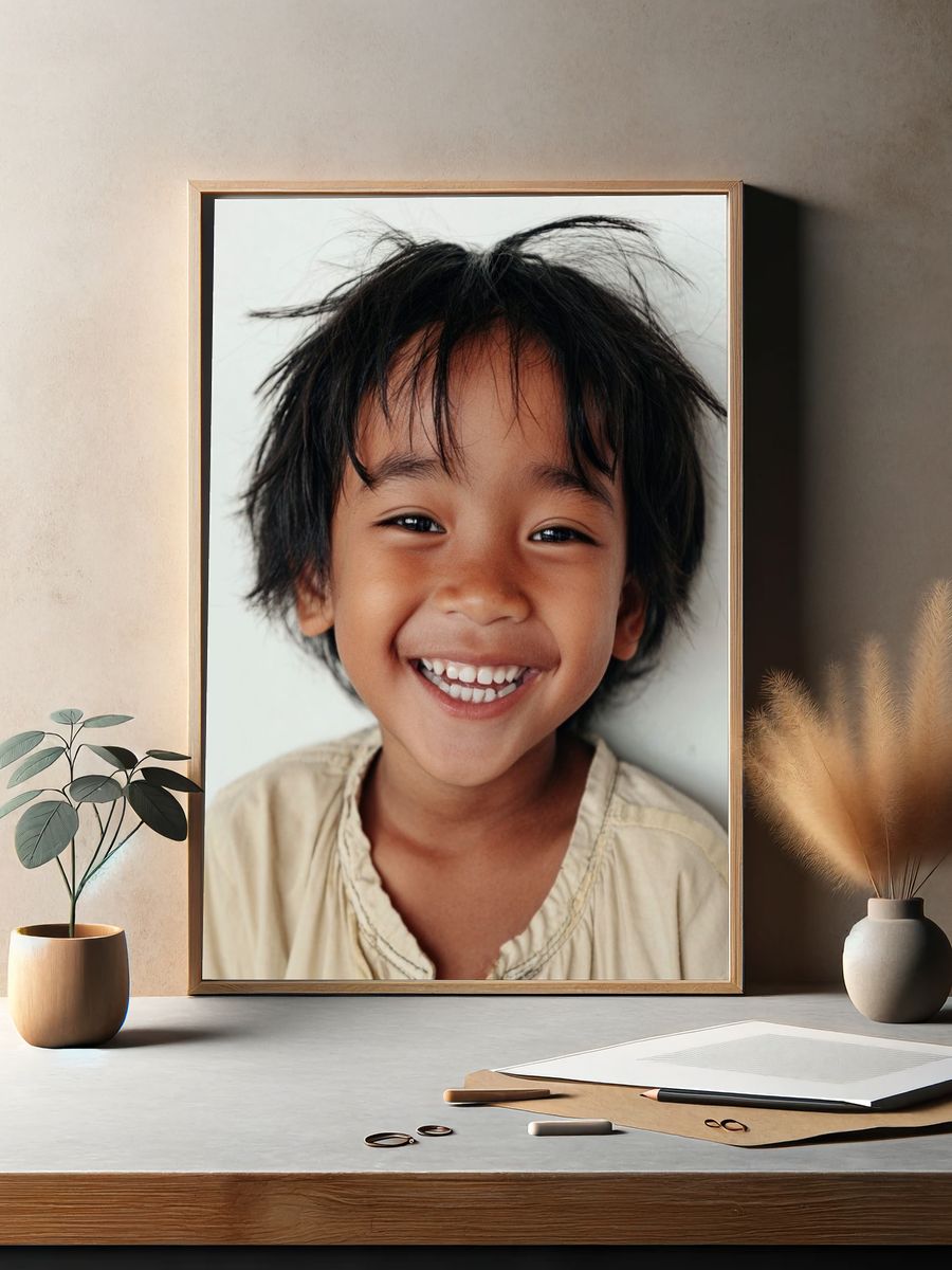 Joyful Child Portrait Poster. — room view 2