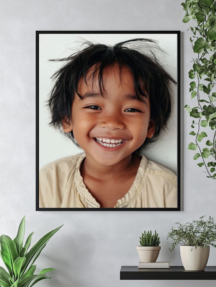 Joyful Child Portrait Poster. — room view 4