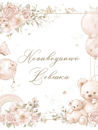 Baby Girl Floral Teddy Poster.