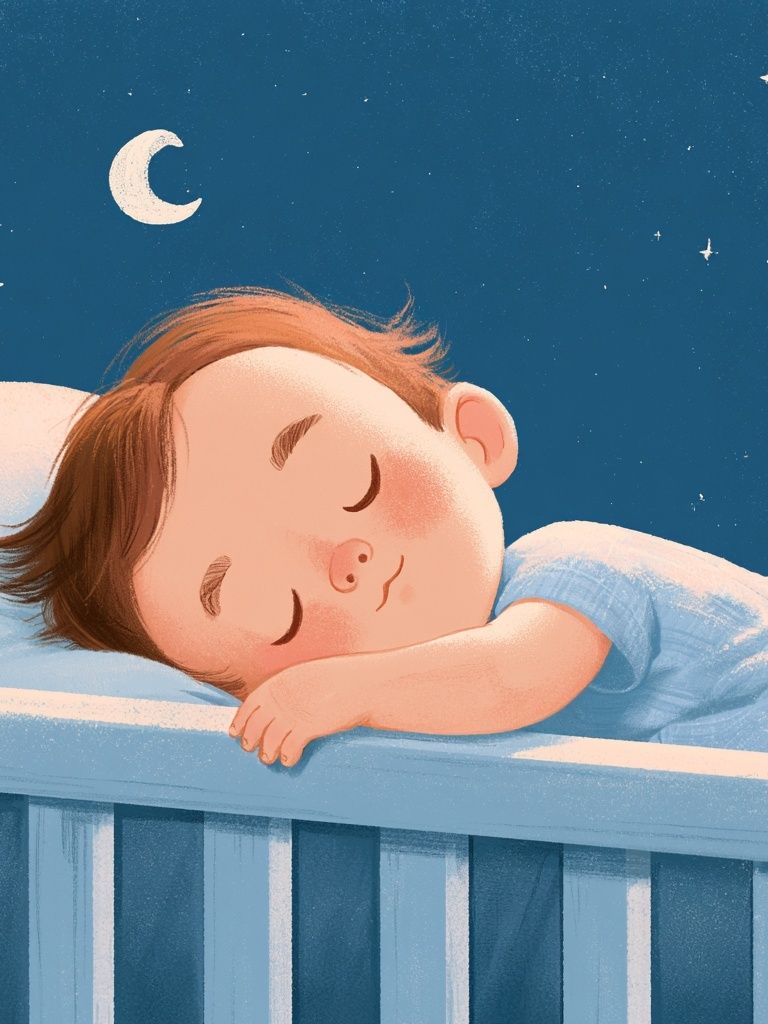 Sleeping Baby Nursery Illustration Poster. poster — kids art