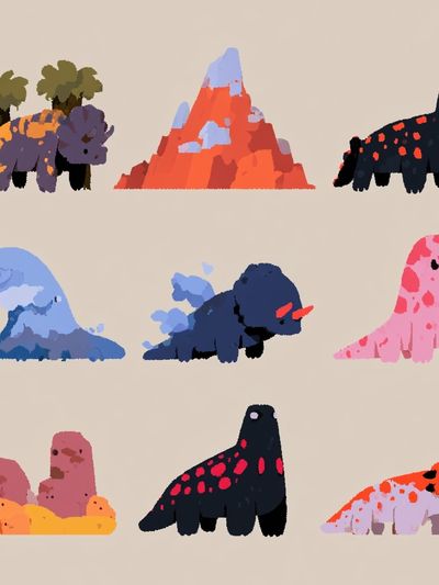 Cute Dinosaur Nursery Poster.