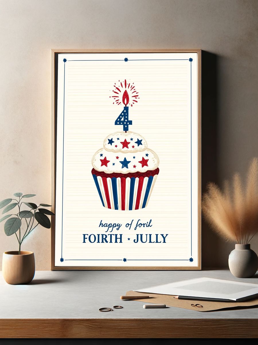 Fourth of July Cupcake Poster. — room view 2