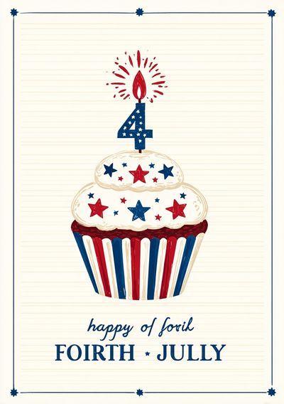 Fourth of July Cupcake Poster. poster print