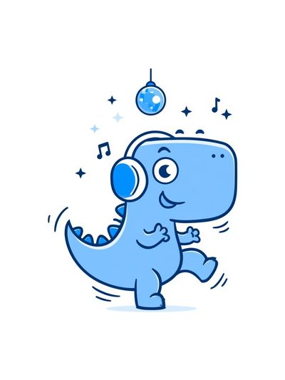 Dancing Dino Kids Print. poster print