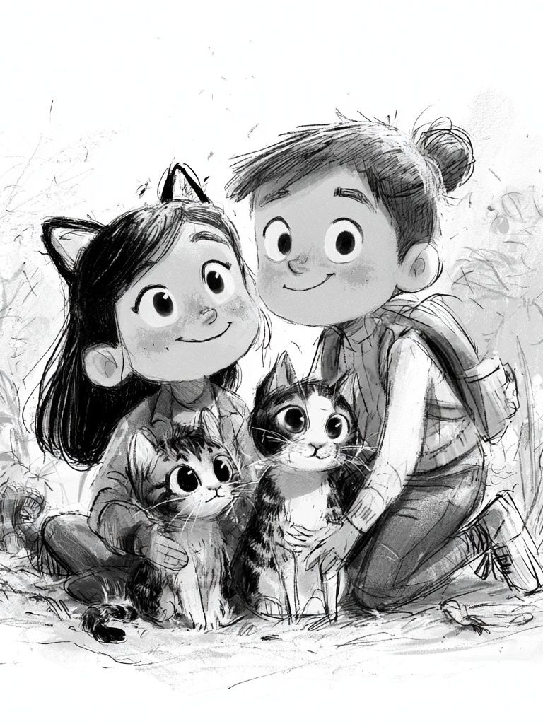Cat-Loving Kids Illustration Poster. poster — kids art