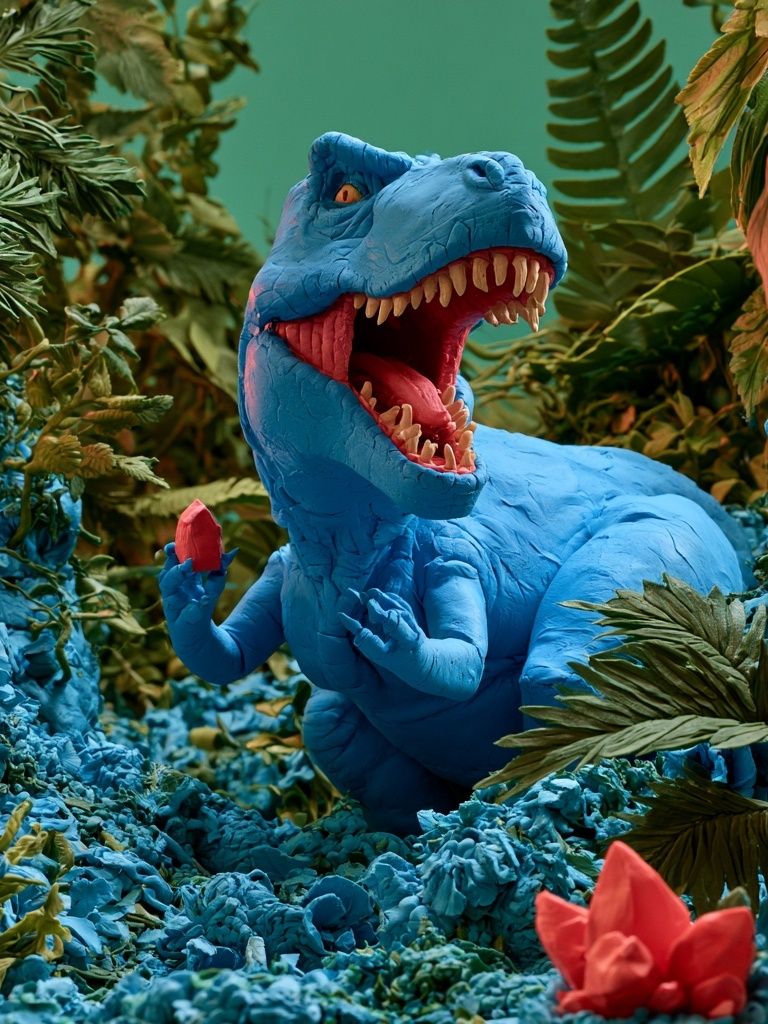 Blue Dinosaur Jungle Poster. poster — kids art