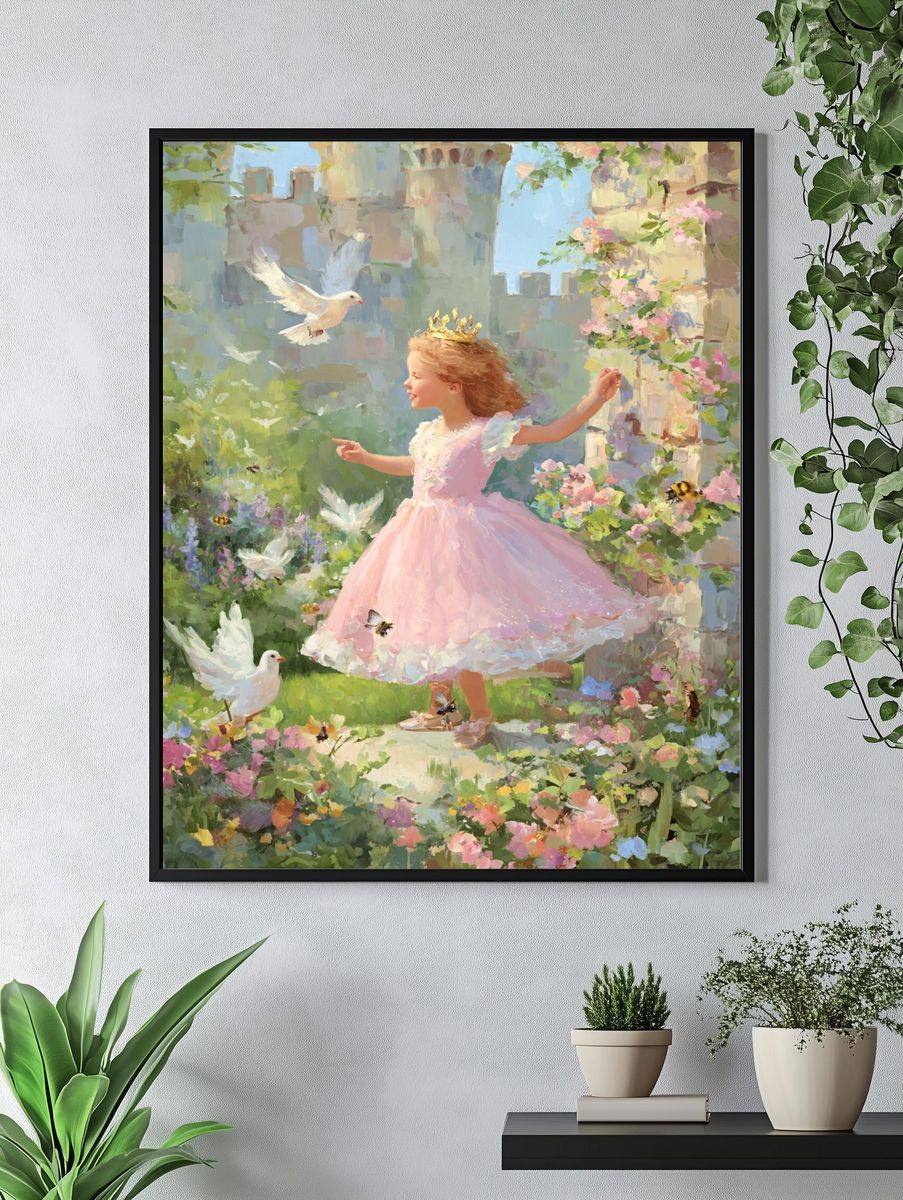 Little Princess in Garden — Fine Art Print. — room view 4
