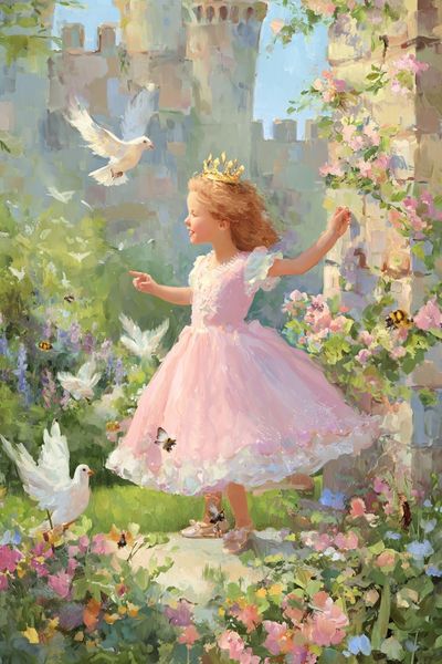 Little Princess in Garden — Fine Art Print. poster