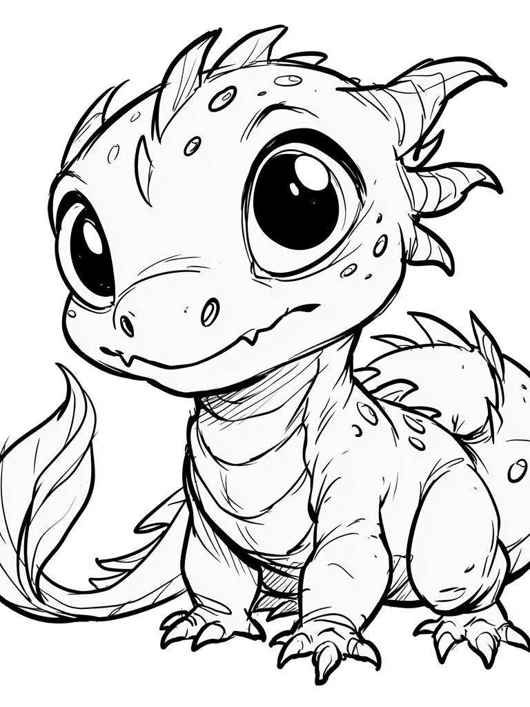 Cute Baby Dragon Illustration Poster. poster detail
