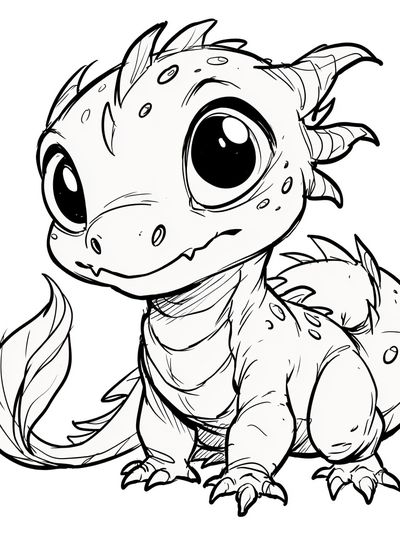 Cute Baby Dragon Illustration Poster. poster print