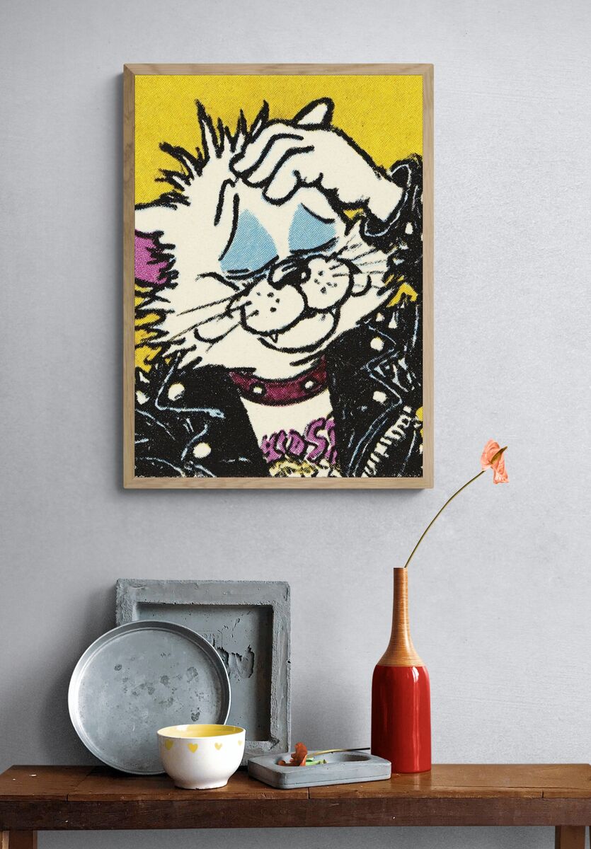 Cool Cat — Vintage Print. — room view 3