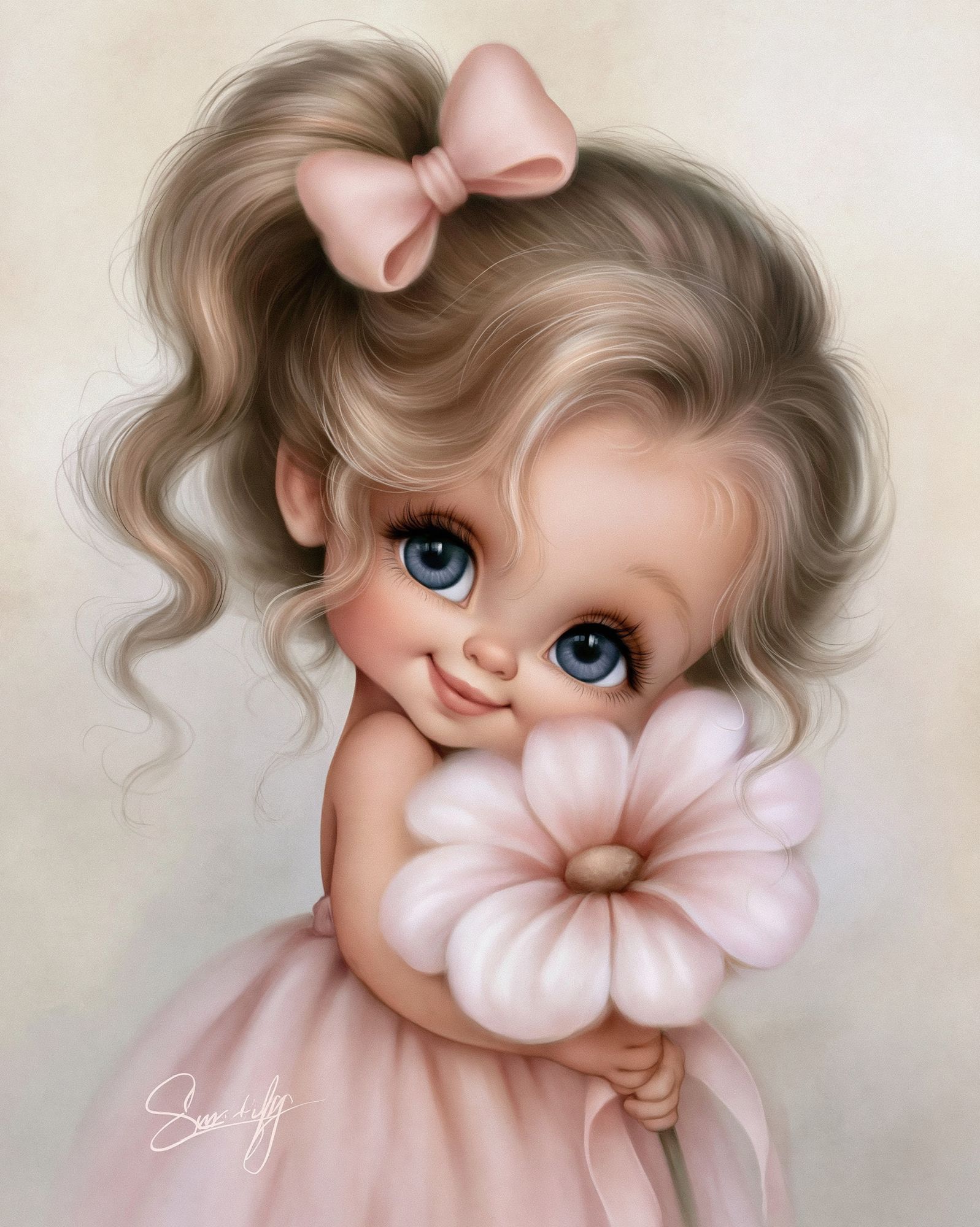 Sweet Doll Girl Illustration Poster. poster detail