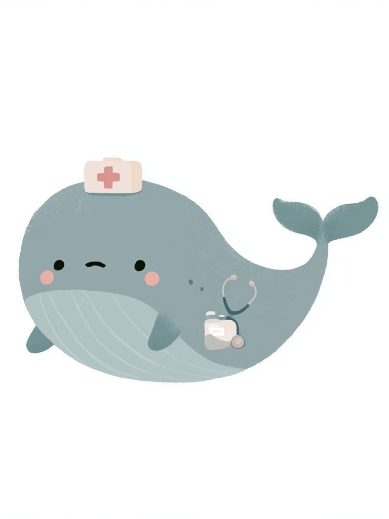 Nurse Whale Nursery Print. poster — kids art