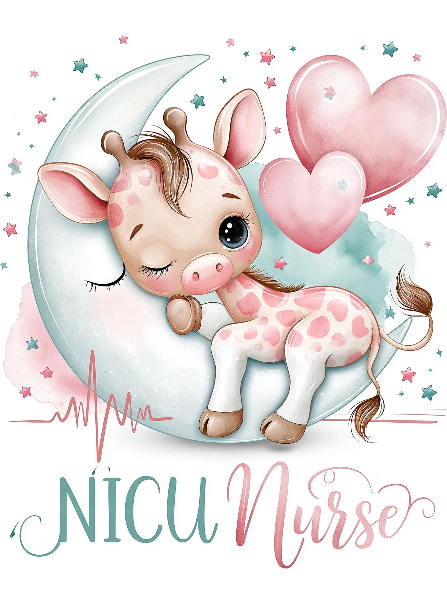 Baby Unicorn Nurse Typography Poster. poster — kids art