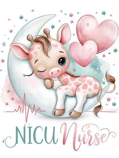 Baby Unicorn Nurse Typography Poster. poster print